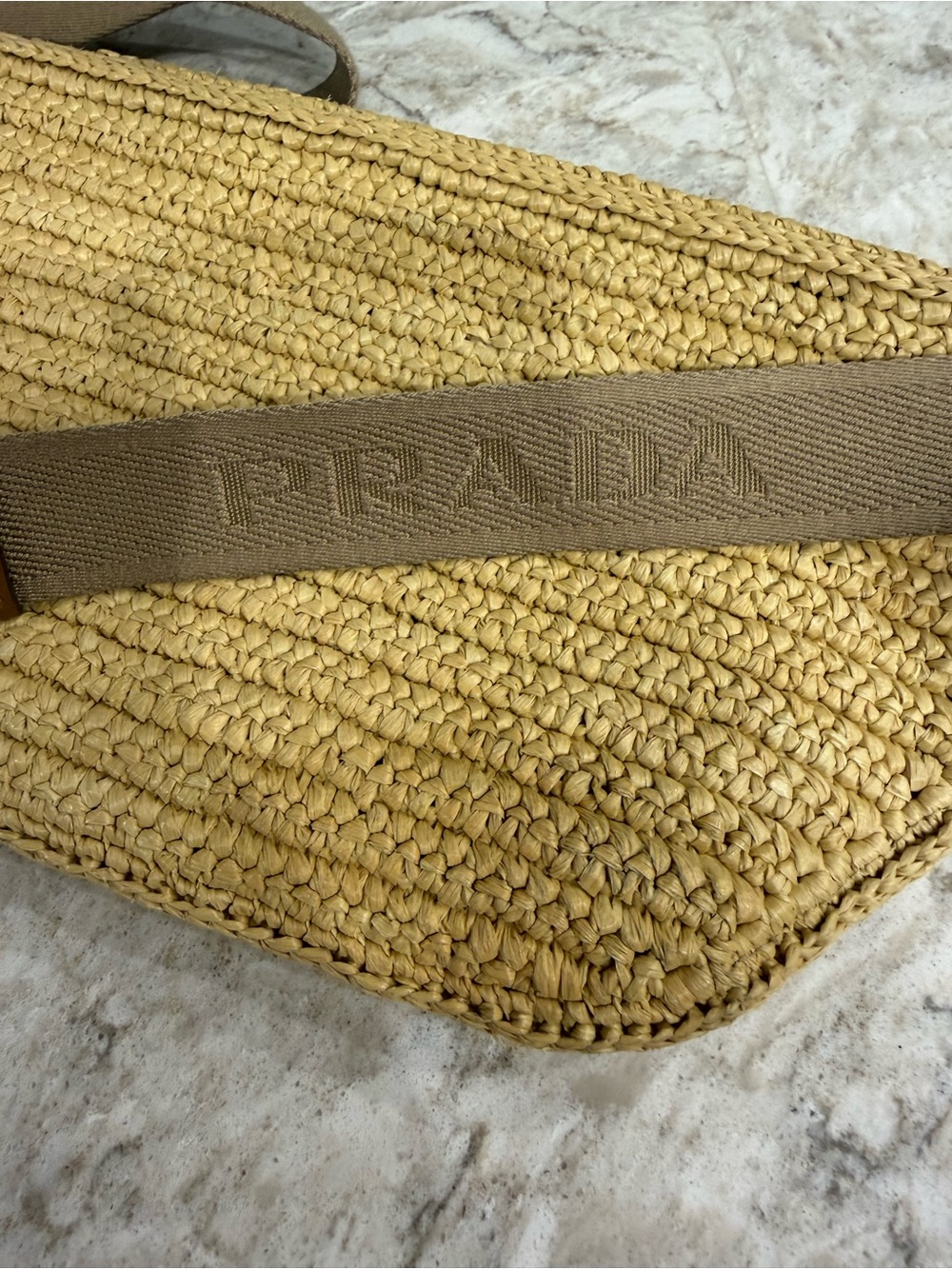 Prada Raffia Woven Belt Bag / Fanny Pack – Natural Tan - Picture 3 of 6